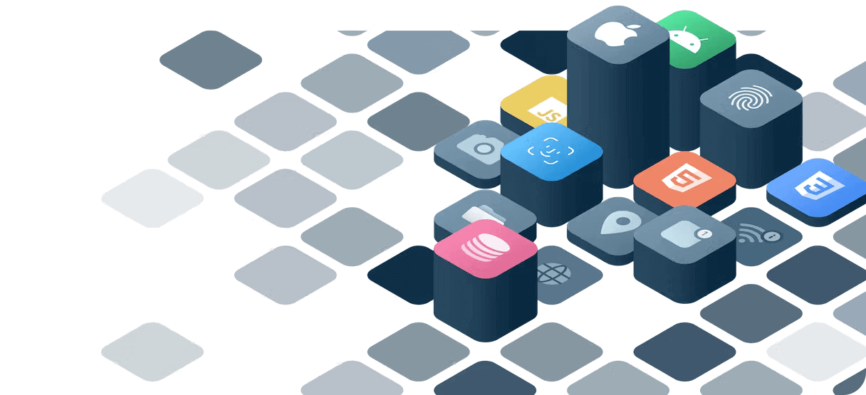 Raised platforms with app icons