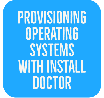 Book cover with title reading "Provisioning Operating Systems with Install Doctor"
